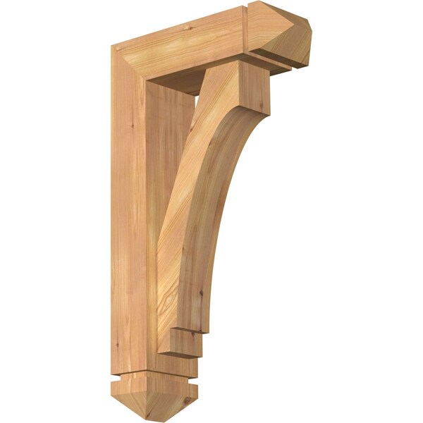 Ekena Millwork Imperial Arts and Crafts Smooth Bracket w/ Offset Brace, Western Red Cedar, 5 1/2"W x 16"D x 28"H BKT0604X16X28IMP03SWR - main